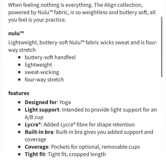 NWT Lululemon Align Tank in White Size 4 - Picture 7 of 9